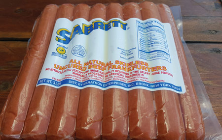 Sabrett’s all-natural hot dogs