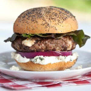 Black and Blue Burger. Photo by the Wisconsin Milk Marketing Board