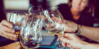 turkey and wine glasses toasting profitable restaurant
