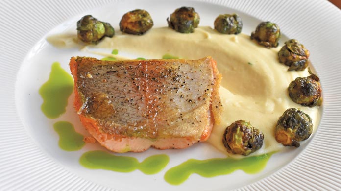 salmon brussel sprouts
