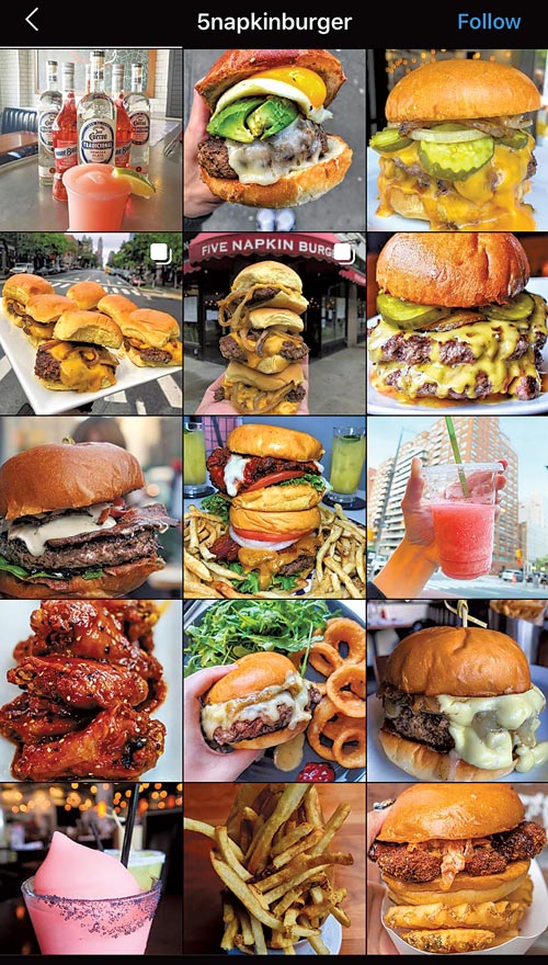 5 Napkin Burger Instagram