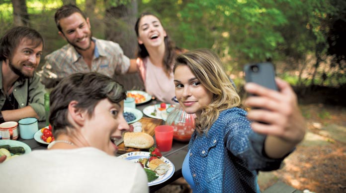 campgrounds picnic camping group selfie