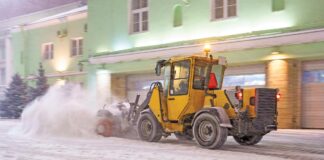 winter weather snowblower tractor snow