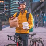 hospitality food delivery service rider bicycle