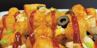 Family Entertainment Center BBQ Chicken Loaded Tater Tots