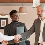 your voice business handshake meeting restaurant