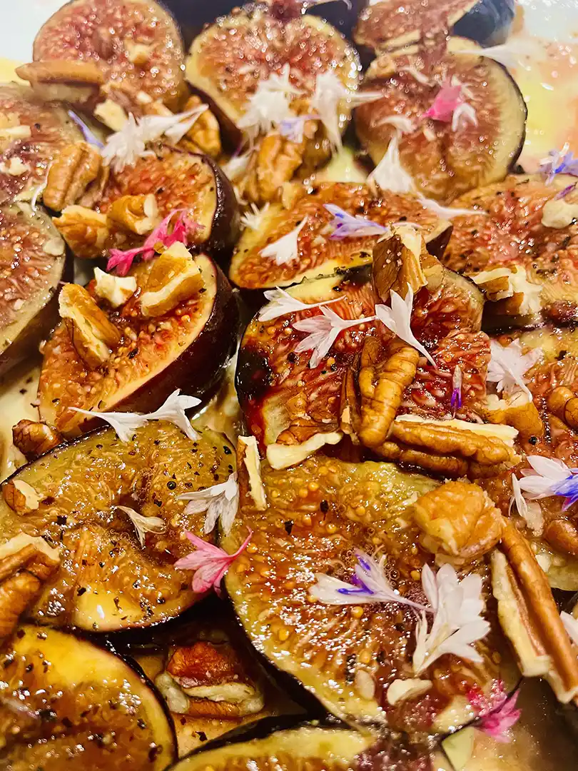 Roasted Figs Black Pepper Pecans Honey Drizzle